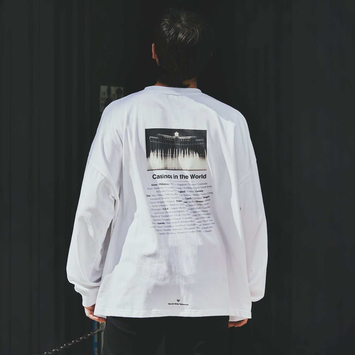 nagonstansホワイトロングTシャツ nagonstans(ナゴンスタンス)｜Single Jersey アシンメトリー