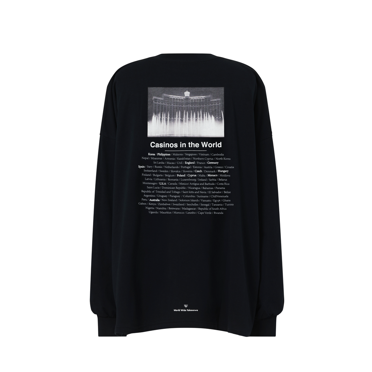 ロングTシャツ“Casinos”ブラック – World Wide Yokosawa
