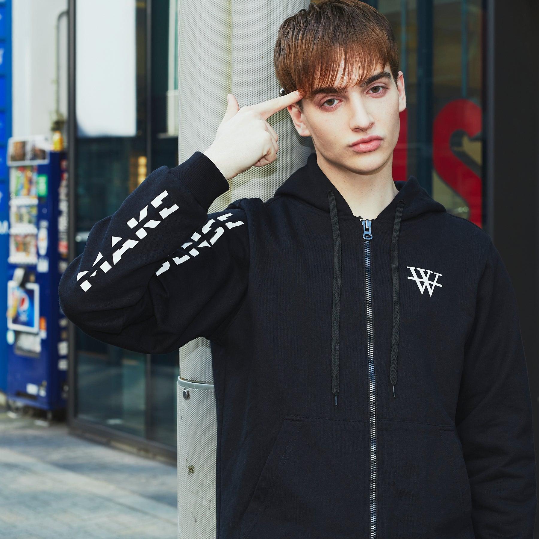 MAKE SENSE”Zip Up BLACK – World Wide Yokosawa